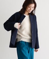 【ピエロ/Pierrot】のメルトンノーカラーショートコート 人気、トレンドファッション・服の通販 founy(ファニー) ファッション Fashion レディースファッション WOMEN アウター Coat Outerwear コート Coats ショート Short ストール Stall タートルネック Turtleneck フロント Front メルトン Melton エレガント 上品 Elegant |ID:prp329100004396132