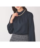 【アンタイトル/UNTITLED】の【通勤】スタンドネック フリルブラウス ネイビー|ID: prp329100004396535 ipo3291000000031996941