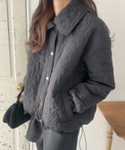 【ジュノア/JUNOAH】のリーフ柄キルティングコート 人気、トレンドファッション・服の通販 founy(ファニー) ファッション Fashion レディースファッション WOMEN アウター Coat Outerwear コート Coats キルティング Quilting リーフ Leaf thumbnail ブラック|ID: prp329100004396704 ipo3291000000030975953