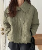 【ジュノア/JUNOAH】のリーフ柄キルティングコート 人気、トレンドファッション・服の通販 founy(ファニー) ファッション Fashion レディースファッション WOMEN アウター Coat Outerwear コート Coats キルティング Quilting リーフ Leaf thumbnail カーキ|ID: prp329100004396704 ipo3291000000030975956