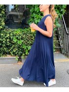 【ジュノア/JUNOAH】のAラインノースリーブマキシ丈ワンピース ネイビー|ID: prp329100004397279 ipo3291000000031963468
