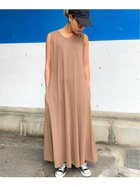 【ジュノア/JUNOAH】のAラインノースリーブマキシ丈ワンピース ライトブラウン|ID: prp329100004397279 ipo3291000000031963473