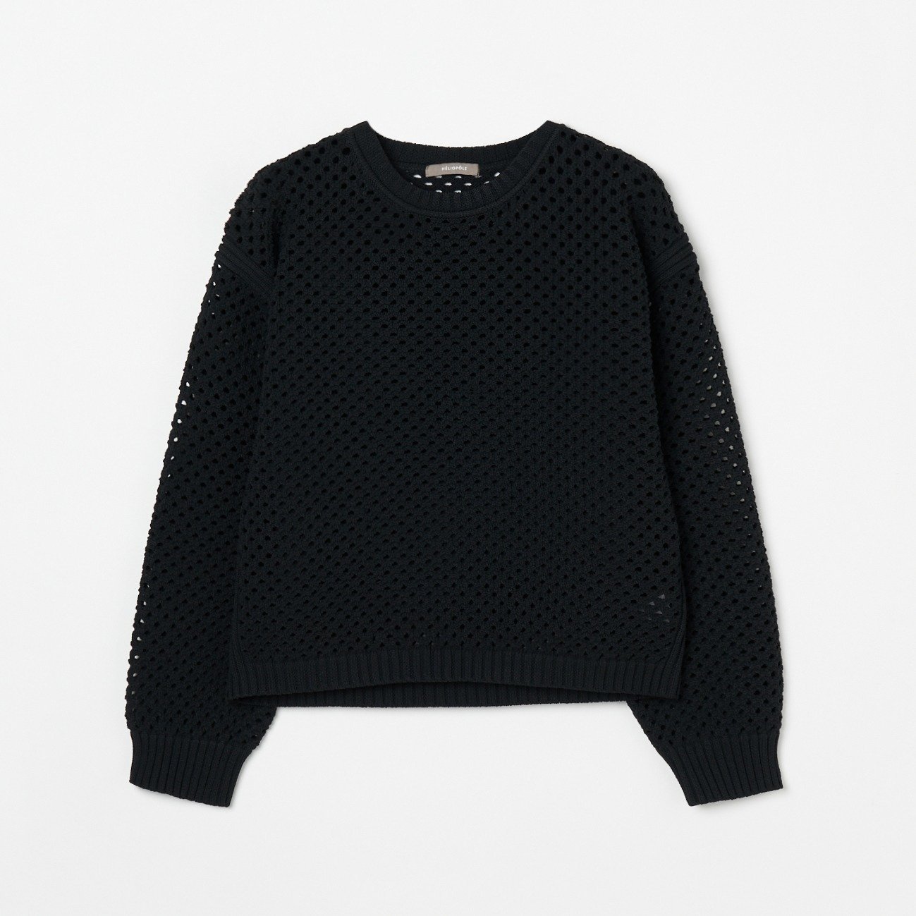 【エリオポール/heliopole】のEYELET CREW NECK インテリア・キッズ・メンズ・レディースファッション・服の通販 founy(ファニー) 　ファッション　Fashion　レディースファッション　WOMEN　アイレット　Eyelet　ブラック|ID: prp329100004398609 ipo3291000000030744898