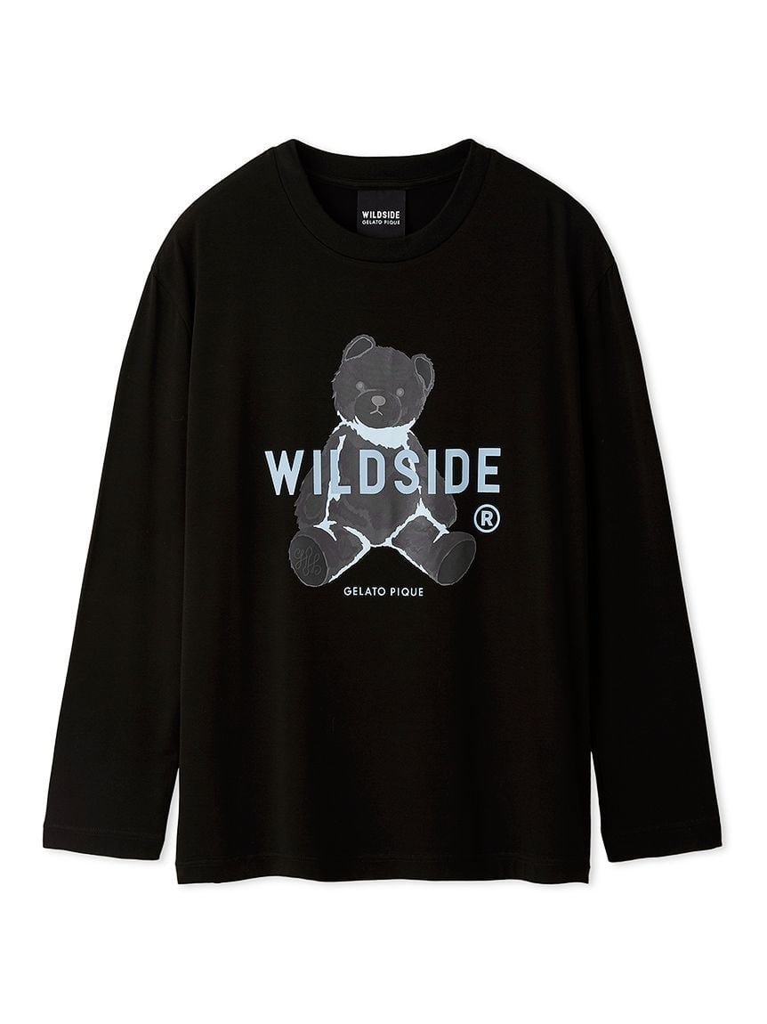 【ジェラート ピケ/gelato pique】の【WILDSIDE】【UNISEX】ベアモチーフロングTシャツ インテリア・キッズ・メンズ・レディースファッション・服の通販 founy(ファニー) 　ファッション　Fashion　レディースファッション　WOMEN　トップス・カットソー　Tops/Tshirt　シャツ/ブラウス　Shirts/Blouses　ロング / Tシャツ　T-Shirts　ユニセックス　Unisex　BLK[009]|ID: prp329100004400701 ipo3291000000030752895