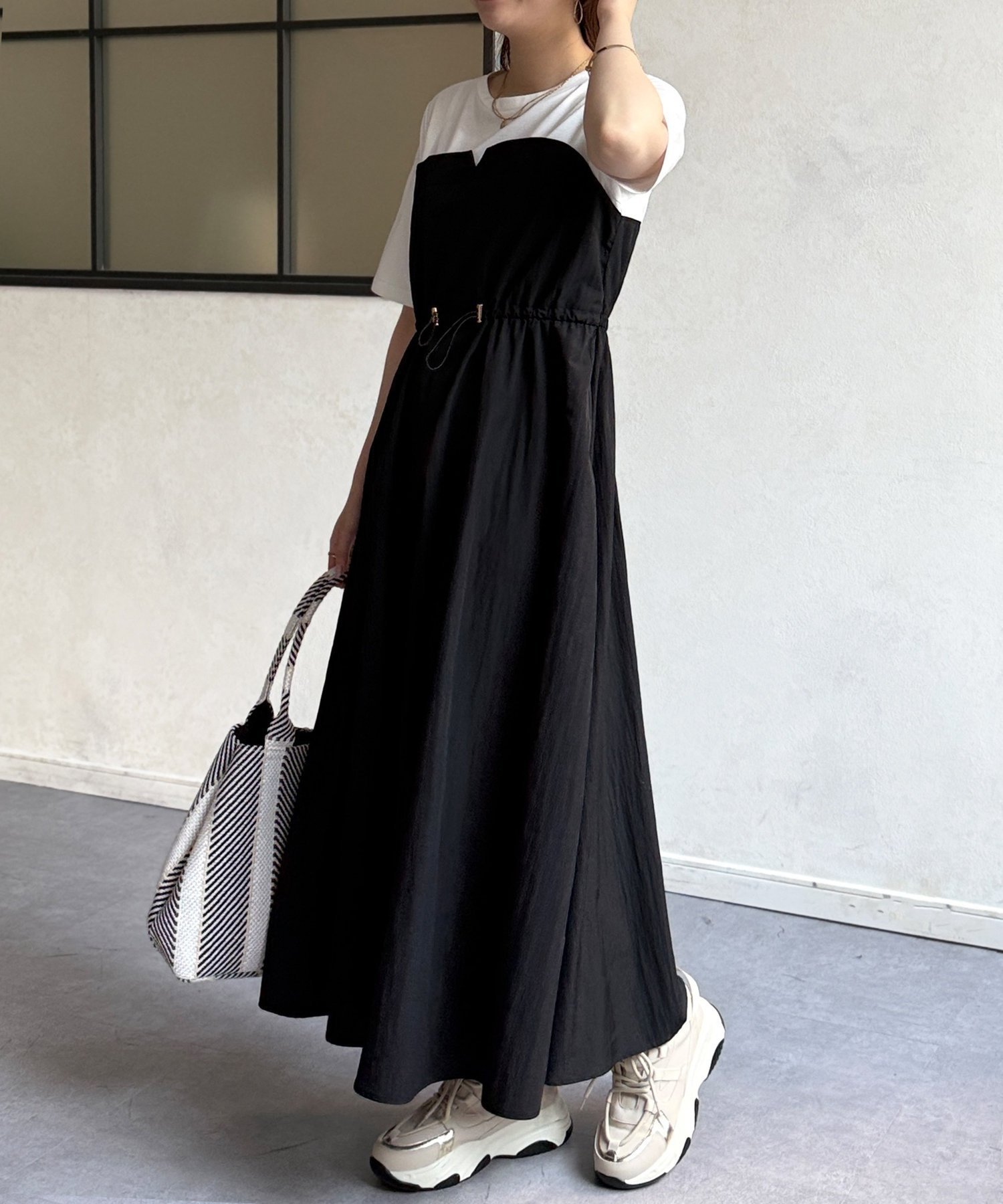 【シェトワ/Chez toi】のビスチェ見えドッキングワンピース インテリア・キッズ・メンズ・レディースファッション・服の通販 founy(ファニー) 　ファッション　Fashion　レディースファッション　WOMEN　ワンピース　Dress　カットソー　Cut And Sew　シンプル　Simple　ジャケット　Jacket　ストライプ　Stripe　ドッキング　Docking　ビスチェ　Bustier　ベスト　Vest　リネン　Linen　リラックス　Relax　プチプライス・低価格　Affordable　おすすめ　Recommend　エレガント 上品　Elegant　ブラック|ID: prp329100004401718 ipo3291000000031990675