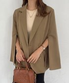 【ジュノア/JUNOAH】の袖スリット金ボタンテーラードジャケット ダークベージュ|ID: prp329100004403209 ipo3291000000031924926