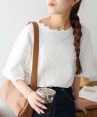 【ディスコート/Discoat】の【WEB限定】≪19色展開≫リブメローフレア5分袖 ホワイト|ID: prp329100004404010 ipo3291000000031625893