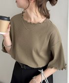 【ディスコート/Discoat】の【WEB限定】≪19色展開≫リブメローフレア5分袖 グレージュ|ID: prp329100004404010 ipo3291000000031625900