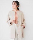 【アンタイトル/UNTITLED】のダブルクロス ノーカラーコート 人気、トレンドファッション・服の通販 founy(ファニー) ファッション Fashion レディースファッション WOMEN アウター Coat Outerwear コート Coats ストレッチ Stretch ダブル Double フロント Front ボトム Bottom ポケット Pocket ロング Long ワイド Wide 春 Spring thumbnail ライトベージュ|ID: prp329100004404363 ipo3291000000030906827