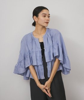 【サロン アダム エ ロペ/SALON adam et rope'】の【WEB限定】ヨーロピアンフラックスリネンフリルブラウス 人気、トレンドファッション・服の通販 founy(ファニー) ファッション Fashion レディースファッション WOMEN トップス・カットソー Tops/Tshirt シャツ/ブラウス Shirts/Blouses カーゴパンツ Cargo Pants カーディガン Cardigan クロップド Cropped 吸水 Water Absorption デニム Denim バランス Balance フリル Frills フロント Front ボトム Bottom 羽織 Haori リネン Linen ワイド Wide おすすめ Recommend 夏 Summer |ID:prp329100004405466