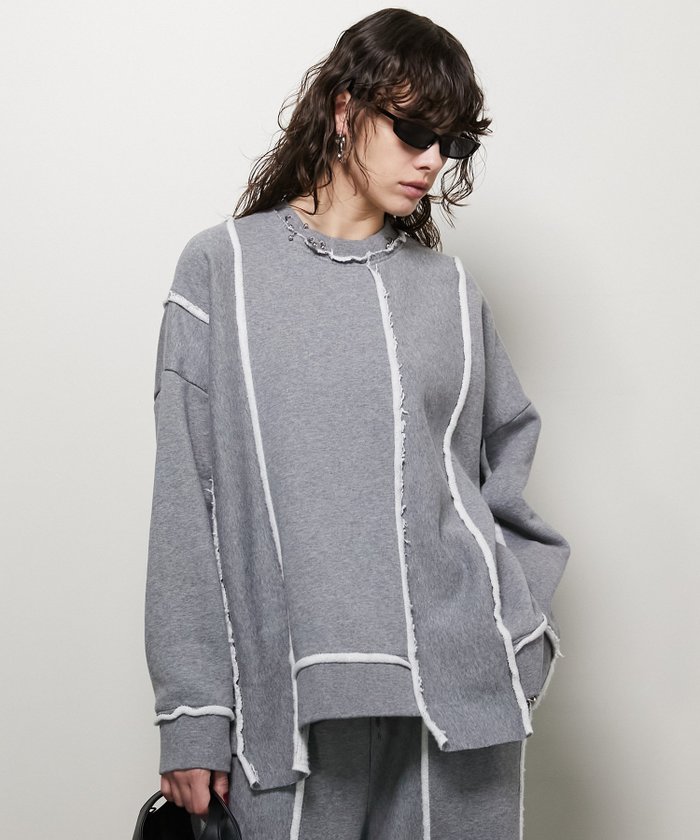 【プランク プロジェクト/PRANK PROJECT】のピアッシングスウェットトップ/Piercing Sweatshirt Top インテリア・キッズ・メンズ・レディースファッション・服の通販 founy(ファニー) https://founy.com/ ファッション Fashion レディースファッション WOMEN トップス・カットソー Tops/Tshirt シャツ/ブラウス Shirts/Blouses パーカ Sweats ロング / Tシャツ T-Shirts スウェット Sweat セットアップ Set Up |ID: prp329100004405683 ipo3291000000031740602