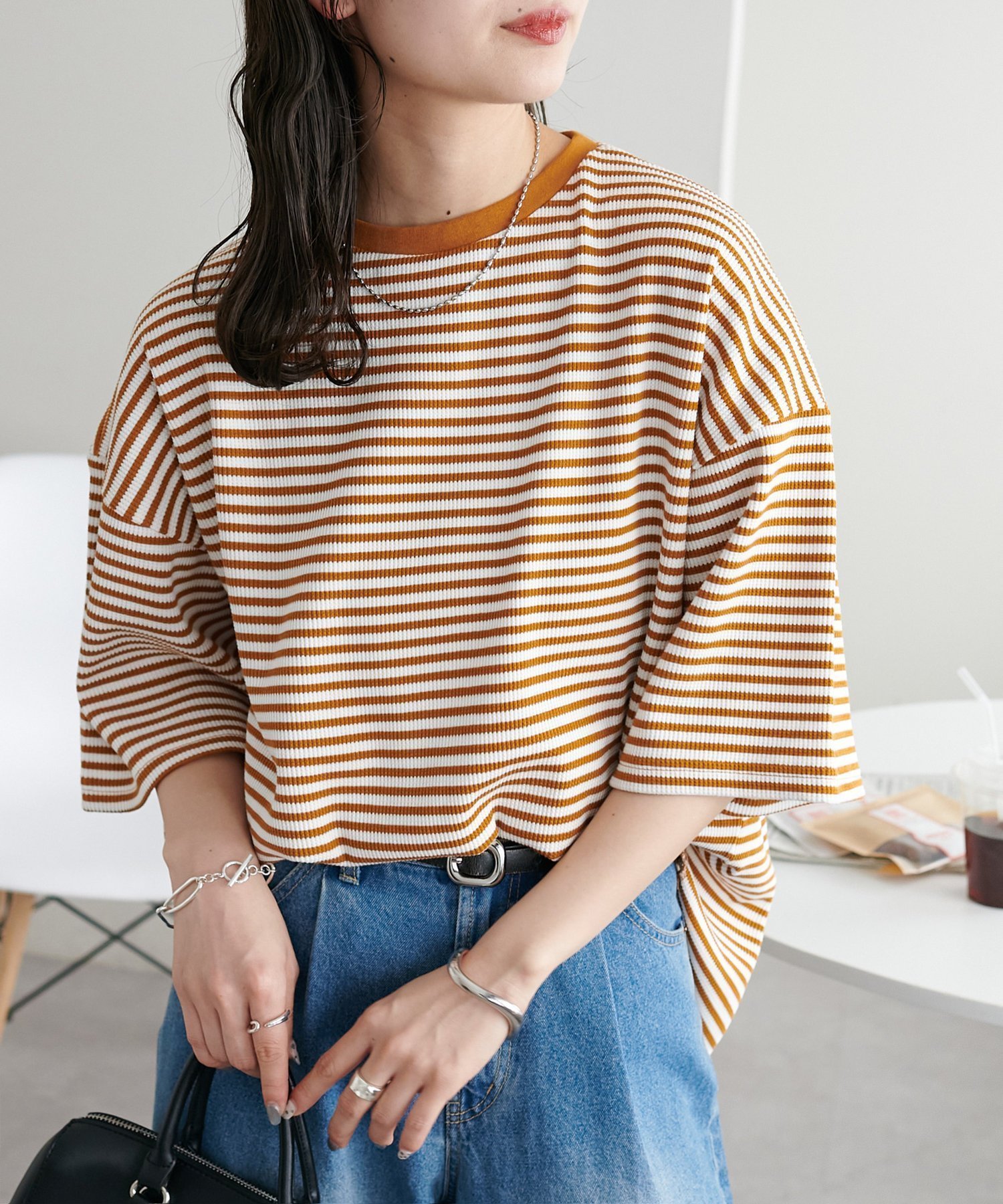 【ディスコート/Discoat】の【24色展開】ワッフル半袖Tシャツ《WEB限定》 インテリア・キッズ・メンズ・レディースファッション・服の通販 founy(ファニー) 　ファッション　Fashion　レディースファッション　WOMEN　トップス・カットソー　Tops/Tshirt　シャツ/ブラウス　Shirts/Blouses　ロング / Tシャツ　T-Shirts　シンプル　Simple　ラウンド　Round　ワッフル　Waffle　半袖　Short Sleeve　夏　Summer　キャメル|ID: prp329100004405788 ipo3291000000031810009