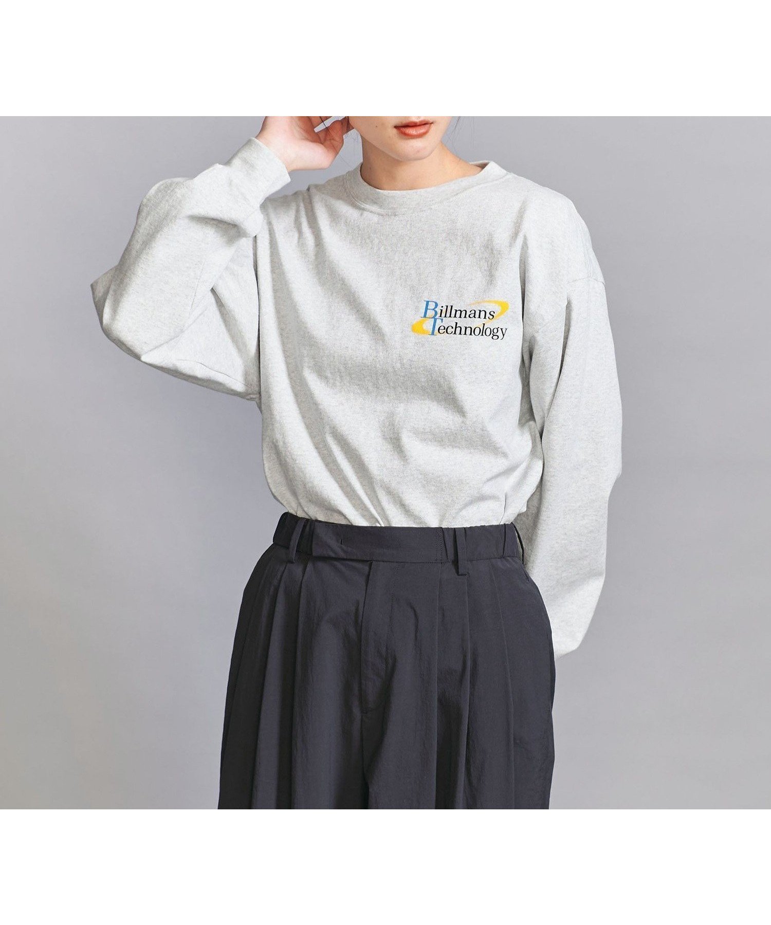 【ビューティ&ユース ユナイテッドアローズ/BEAUTY&YOUTH / UNITED ARROWS】のコットンロゴ ロングスリーブ Tシャツ インテリア・キッズ・メンズ・レディースファッション・服の通販 founy(ファニー) 　ファッション　Fashion　レディースファッション　Fashion for Women　トップス・カットソー　Cut & Sew Tops　シャツ・ブラウス・オフィスカジュアル　Elegant Blouses & Button-Ups　ロングTシャツ・Tシャツ　Longline T-Shirts & Tees　インナー　Innerwear　カーディガン　Cardigan, Knitwear　グラフィック　Graphic, Graphic Design　ジャケット　Jacket, Outerwear　スニーカー　Sneakers, Trainers　スリーブ　Sleeve, Long Sleeve / Short Sleeve　セットアップ　Set-Up, Coordinated Outfit　ロング　Long, Long-Length　LT.GRAY|ID: prp329100004405856 ipo3291000000033565759