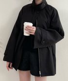 【ジュノア/JUNOAH】のハイネックスプリングショートコート ブラック|ID: prp329100004406624 ipo3291000000030957101