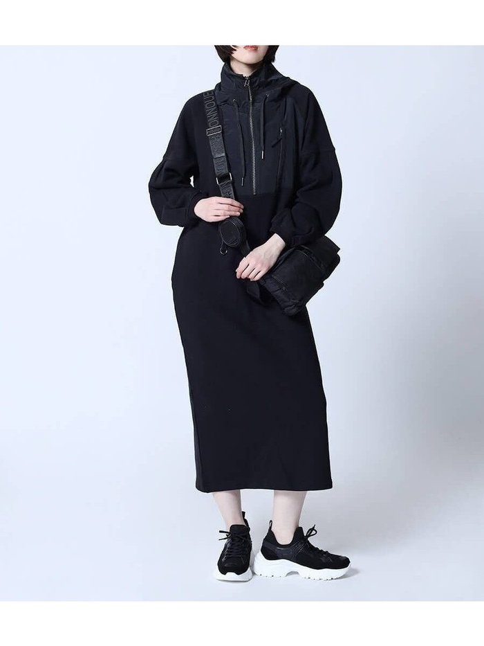 【ラシュッド/LASUD】のフード付きハーフジップワンピース インテリア・キッズ・メンズ・レディースファッション・服の通販 founy(ファニー) https://founy.com/ ファッション Fashion レディースファッション WOMEN ワンピース Dress おすすめ Recommend ジップアップ Zip Up ドッキング Docking ポケット Pocket 今季 This Season |ID: prp329100004406816 ipo3291000000031904656