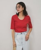 【サロン アダム エ ロペ/SALON adam et rope'】のUVケア プリマベールファームリーリブハーフスリーブTシャツ 人気、トレンドファッション・服の通販 founy(ファニー) ファッション Fashion レディースファッション WOMEN トップス・カットソー Tops/Tshirt シャツ/ブラウス Shirts/Blouses ロング / Tシャツ T-Shirts インナー Inner カットソー Cut And Sew カーディガン Cardigan キャミワンピース Cami Dress ジャケット Jacket パイピング Piping フィット Fit おすすめ Recommend thumbnail レッド系(61)|ID: prp329100004407481 ipo3291000000031848420
