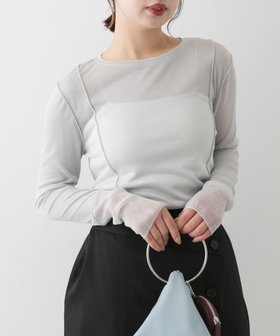 【センスオブプレイス/SENSE OF PLACE by URBAN RESEARCH】のラメシアーレイヤードトップ 人気、トレンドファッション・服の通販 founy(ファニー) ファッション Fashion レディースファッション WOMEN 2025年 2025 2025春夏・S/S Ss,Spring/Summer,2025 インナー Inner カットソー Cut And Sew シアー Sheer 夏 Summer S/S・春夏 Ss・Spring/Summer |ID:prp329100004407764