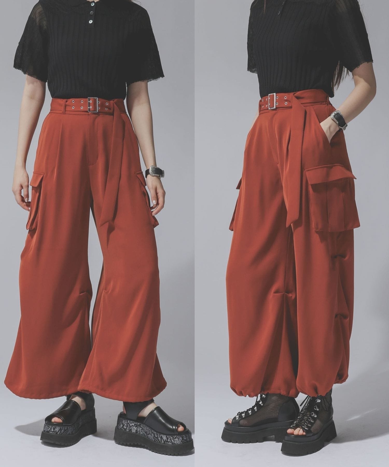 【ハレ/HARE】の2WAYトロミワイドカーゴパンツ インテリア・キッズ・メンズ・レディースファッション・服の通販 founy(ファニー) 　ファッション　Fashion　レディースファッション　WOMEN　パンツ　Pants　おすすめ　Recommend　カーゴパンツ　Cargo Pants　シンプル　Simple　バルーン　Balloon　ワイド　Wide　定番　Standard　オレンジ45|ID: prp329100004410009 ipo3291000000031993128