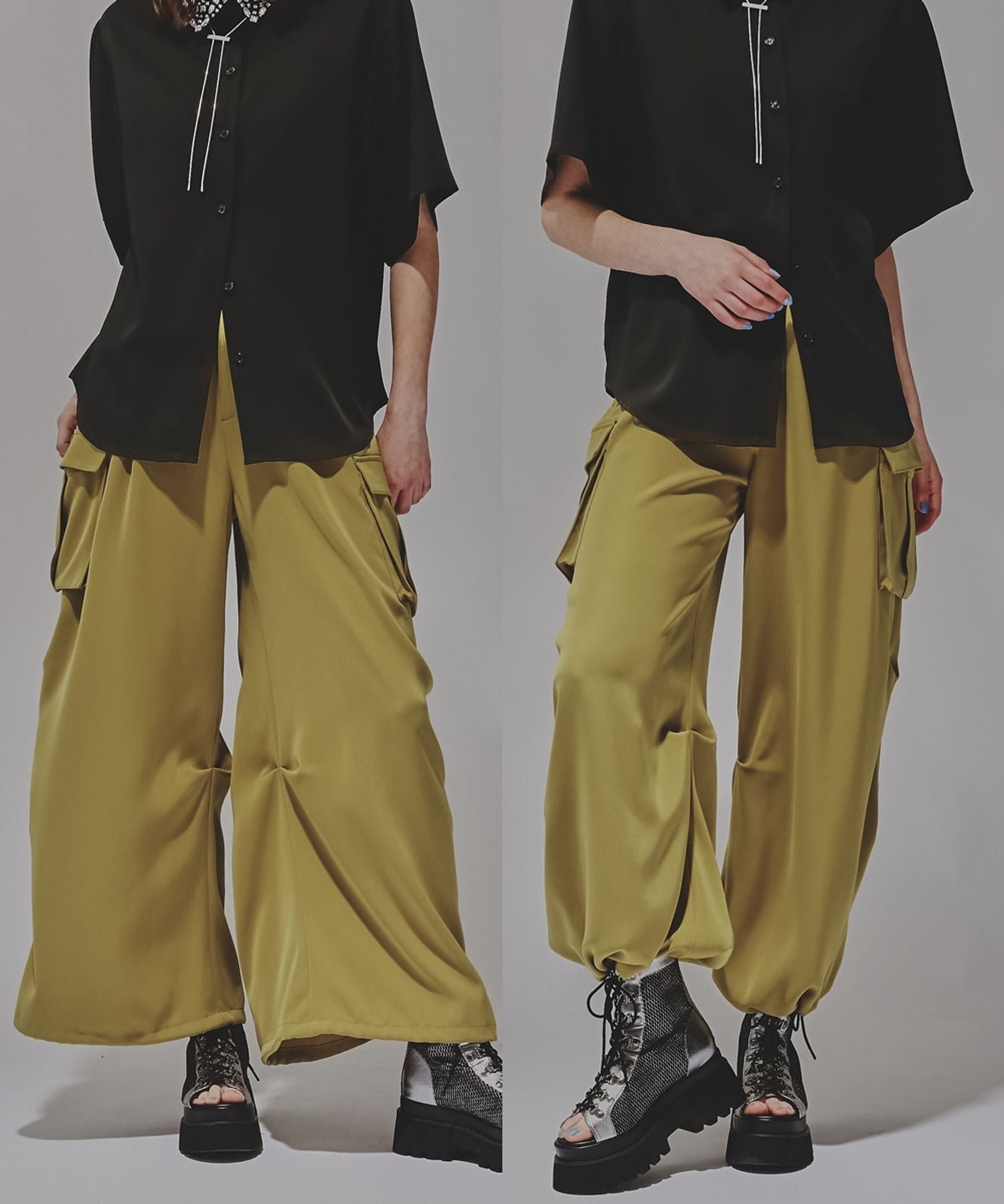 【ハレ/HARE】の2WAYトロミワイドカーゴパンツ インテリア・キッズ・メンズ・レディースファッション・服の通販 founy(ファニー) 　ファッション　Fashion　レディースファッション　WOMEN　パンツ　Pants　おすすめ　Recommend　カーゴパンツ　Cargo Pants　シンプル　Simple　バルーン　Balloon　ワイド　Wide　定番　Standard　イエロー66|ID: prp329100004410009 ipo3291000000031993130