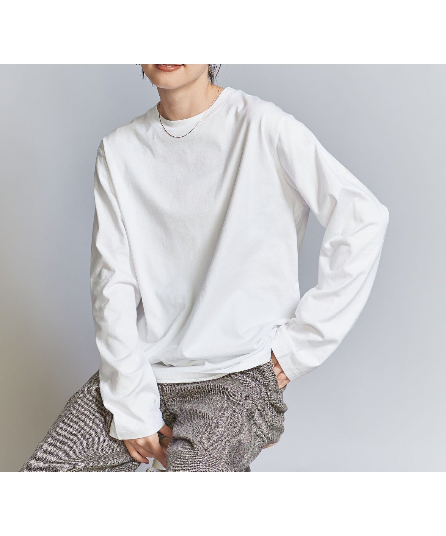 【ビューティ&ユース ユナイテッドアローズ/BEAUTY&YOUTH / UNITED ARROWS】のコットン天竺 ロングスリーブ カットソー インテリア・キッズ・メンズ・レディースファッション・服の通販 founy(ファニー) 　ファッション　Fashion　レディースファッション　WOMEN　トップス・カットソー　Tops/Tshirt　カットソー　Cut and Sewn　おすすめ　Recommend　インナー　Inner　カットソー　Cut And Sew　シンプル　Simple　ジャケット　Jacket　スリーブ　Sleeve　ベーシック　Basic　ボーダー　Border　リラックス　Relax　ロング　Long　定番　Standard　WHITE|ID: prp329100004410309 ipo3291000000031852582