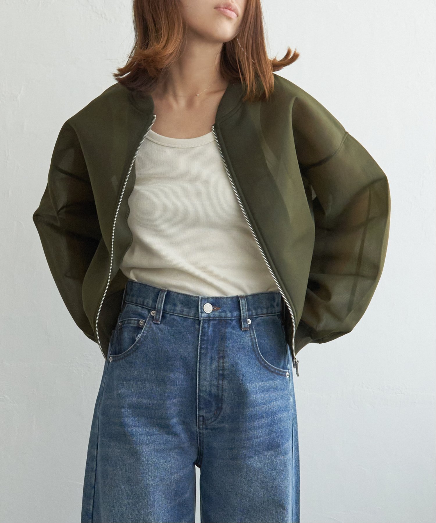 【ノッチ/notch】のダンボールシアーMA-1 インテリア・キッズ・メンズ・レディースファッション・服の通販 founy(ファニー) 　ファッション　Fashion　レディースファッション　Fashion for Women　アウター　Coat / Outerwear Collection　MA-1ジャケット　MA-1 Bomber Jackets / Flight Jackets　おすすめ　Recommended / Our Picks　インナー　Innerwear　キャミソール　Camisole, Spaghetti Strap Top　シアー　Sheer, See-Through　スポーティ　Sporty, Casual Athletic　プリント　Print, Printed Pattern　人気　Popular, Best Seller　半袖　Short Sleeve, Half Sleeve　羽織　Haori, Light Jacket　カーキ|ID: prp329100004410657 ipo3291000000033554017