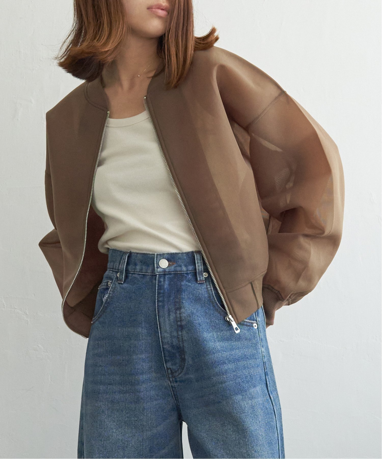 【ノッチ/notch】のダンボールシアーMA-1 インテリア・キッズ・メンズ・レディースファッション・服の通販 founy(ファニー) 　ファッション　Fashion　レディースファッション　Fashion for Women　アウター　Coat / Outerwear Collection　MA-1ジャケット　MA-1 Bomber Jackets / Flight Jackets　おすすめ　Recommended / Our Picks　インナー　Innerwear　キャミソール　Camisole, Spaghetti Strap Top　シアー　Sheer, See-Through　スポーティ　Sporty, Casual Athletic　プリント　Print, Printed Pattern　人気　Popular, Best Seller　半袖　Short Sleeve, Half Sleeve　羽織　Haori, Light Jacket　モカ|ID: prp329100004410657 ipo3291000000033554030