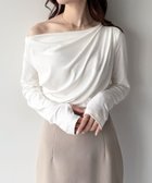 【ジュノア/JUNOAH】のmipiarl ドレープトップス 人気、トレンドファッション・服の通販 founy(ファニー) ファッション Fashion レディースファッション WOMEN トップス・カットソー Tops/Tshirt thumbnail ホワイト|ID: prp329100004412378 ipo3291000000030967504