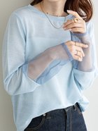 【ディスコート/Discoat】の【新色追加!/全16色展開】シアー袖切替プルオーバー≪WEB限定カラーあり≫ ブルー|ID: prp329100004415504 ipo3291000000031956649