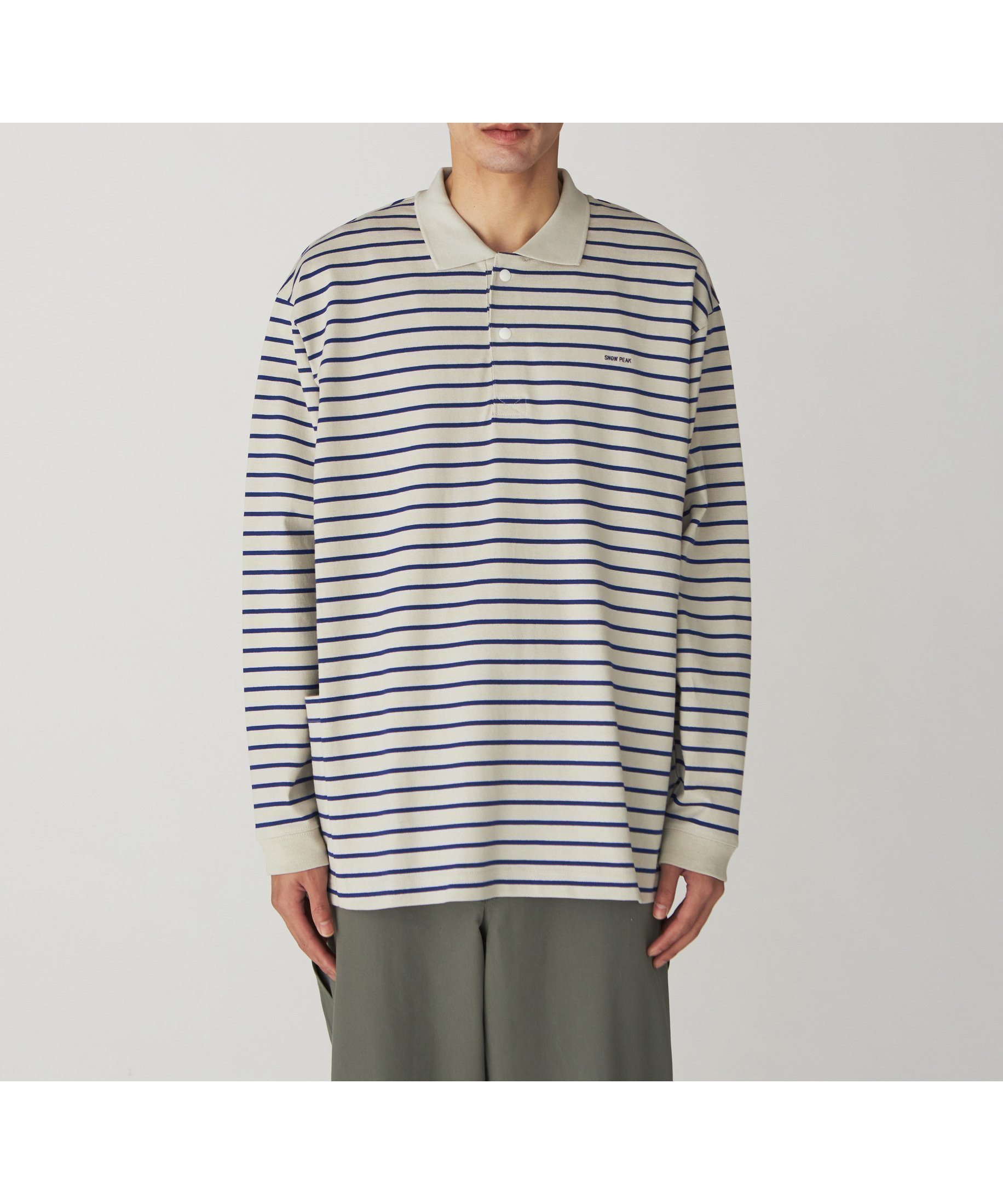 【スノーピーク/SNOW PEAK】のHeavy Cotton Border Long Sleeve Polo Shirt インテリア・キッズ・メンズ・レディースファッション・服の通販 founy(ファニー) 　ファッション　Fashion　レディースファッション　WOMEN　トップス・カットソー　Tops/Tshirt　シャツ/ブラウス　Shirts/Blouses　ポロシャツ　Polo Shirts　パターン　Pattern　フィット　Fit　ボーダー　Border　ポケット　Pocket　無地　Plain Color　ワンポイント　One Point　NEW・新作・新着・新入荷　New Arrivals　Whiteblue|ID: prp329100004417122 ipo3291000000030905694