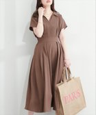 【ナチュラルクチュール/natural couture】の涼しげスキッパー衿お上品ワンピース ブラウン|ID: prp329100004417682 ipo3291000000031673919