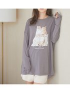 【ジェラート ピケ/gelato pique】の【ONLINE限定カラーあり】CATワンポイントロンT 人気、トレンドファッション・服の通販 founy(ファニー) ファッション Fashion レディースファッション WOMEN トップス・カットソー Tops/Tshirt ロング / Tシャツ T-Shirts とろみ Thickness なめらか Smooth カットソー Cut And Sew プリント Print ベーシック Basic ラベンダー Lavender リボン Ribbon リラックス Relax ロング Long ワンポイント One Point 猫 Cat thumbnail GRY[006]|ID: prp329100004417954 ipo3291000000030845047