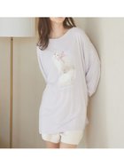 【ジェラート ピケ/gelato pique】の【ONLINE限定カラーあり】CATワンポイントロンT 人気、トレンドファッション・服の通販 founy(ファニー) ファッション Fashion レディースファッション WOMEN トップス・カットソー Tops/Tshirt ロング / Tシャツ T-Shirts とろみ Thickness なめらか Smooth カットソー Cut And Sew プリント Print ベーシック Basic ラベンダー Lavender リボン Ribbon リラックス Relax ロング Long ワンポイント One Point 猫 Cat thumbnail 【ONLINE限定カラー】LAV[071]|ID: prp329100004417954 ipo3291000000030845049