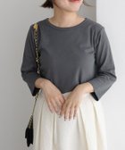 【ピエロ/Pierrot】の七部袖シンプルTシャツ 人気、トレンドファッション・服の通販 founy(ファニー) ファッション Fashion レディースファッション WOMEN トップス・カットソー Tops/Tshirt シャツ/ブラウス Shirts/Blouses ロング / Tシャツ T-Shirts コンパクト Compact シンプル Simple thumbnail チャコール|ID: prp329100004418605 ipo3291000000030848884