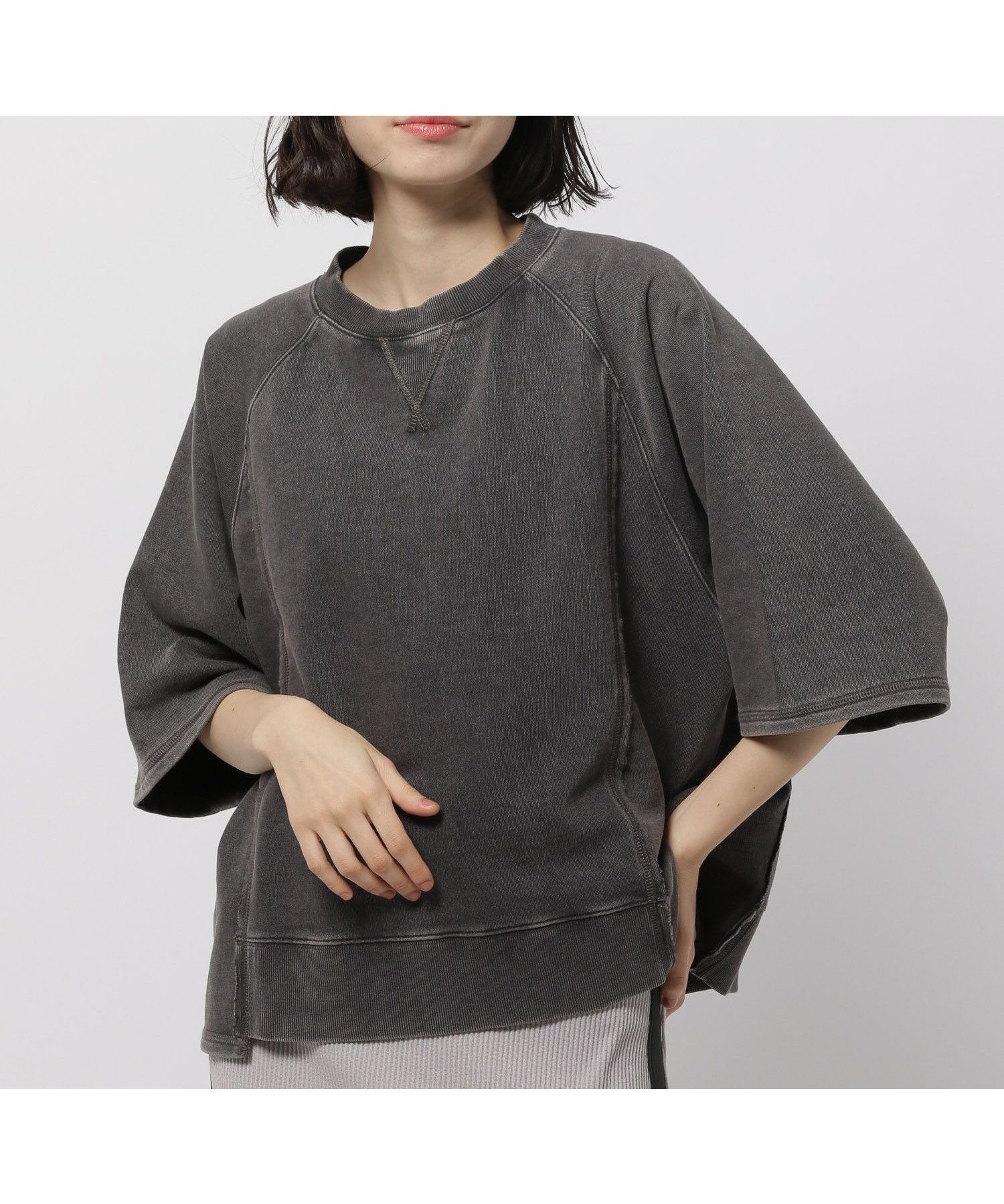 【ニコアンド/niko and】のミニ裏毛7分袖プルオーバー インテリア・キッズ・メンズ・レディースファッション・服の通販 founy(ファニー) 　ファッション　Fashion　レディースファッション　WOMEN　トップス・カットソー　Tops/Tshirt　プルオーバー　Pullover　おすすめ　Recommend　インナー　Inner　カットソー　Cut And Sew　シンプル　Simple　フレア　Flare　ワイド　Wide　エレガント 上品　Elegant　チャコール加工18|ID: prp329100004418644 ipo3291000000031998229