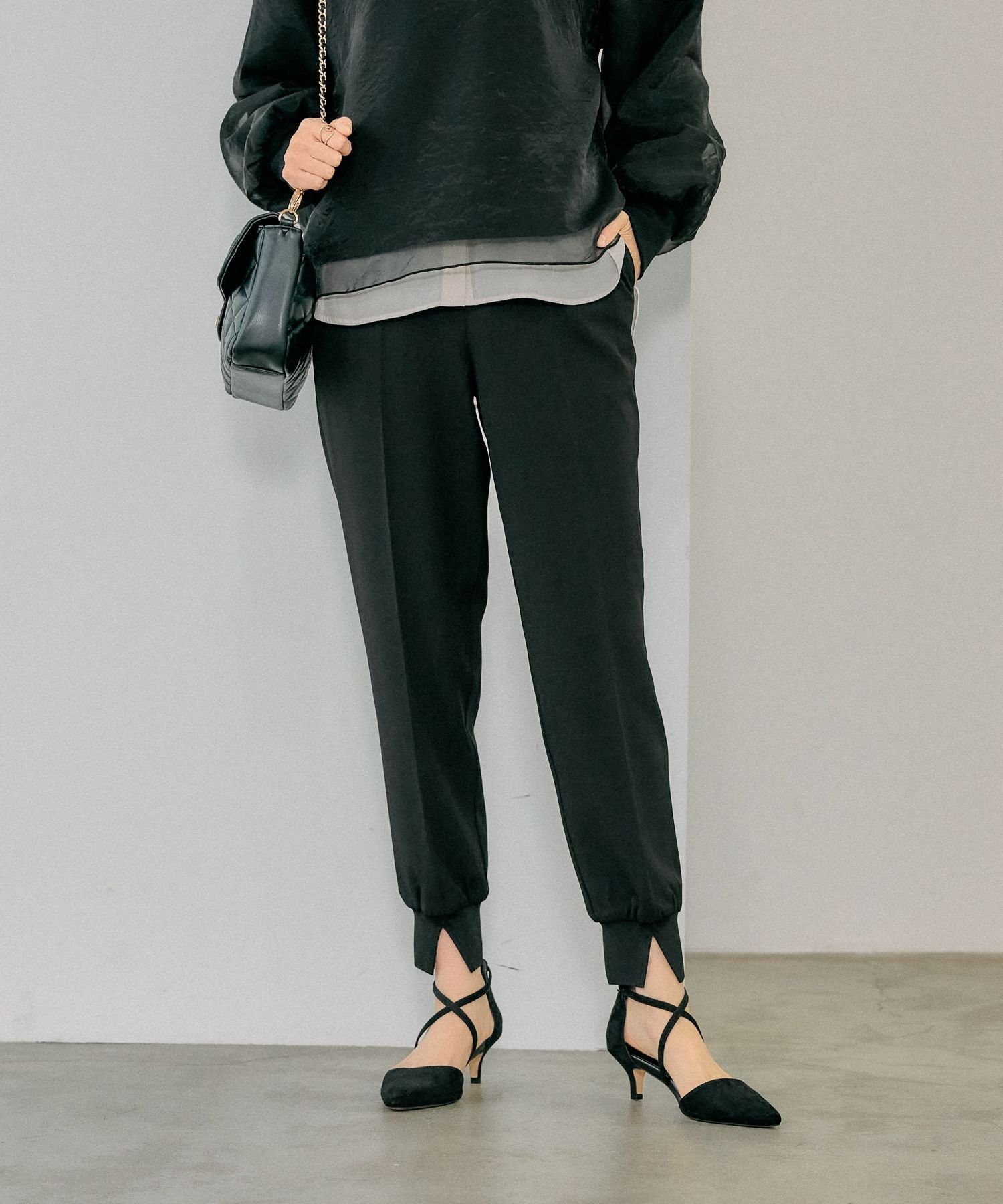 【グローバルワーク/GLOBAL WORK】のリラックススマートジョグパンツ/284682 インテリア・キッズ・メンズ・レディースファッション・服の通販 founy(ファニー) 　ファッション　Fashion　レディースファッション　WOMEN　パンツ　Pants　ジャケット　Jacket　スタイリッシュ　Stylish　ストレッチ　Stretch　センター　Center　フィット　Fit　メタル　Metal　長袖　Long Sleeve　ブラック09|ID: prp329100004419259 ipo3291000000031994489