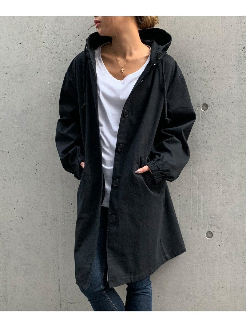 【ジュノア/JUNOAH】のフード付きロングジャケット インテリア・キッズ・メンズ・レディースファッション・服の通販 founy(ファニー) 　ファッション　Fashion　レディースファッション　WOMEN　アウター　Coat Outerwear　ジャケット　Jackets　ジャケット　Jacket　ロング　Long　ブラック|ID: prp329100004419483 ipo3291000000030957307