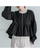【コカ/COCA】のフロッキードットフレアジャケット Black|ID: prp329100004419551 ipo3291000000031992678
