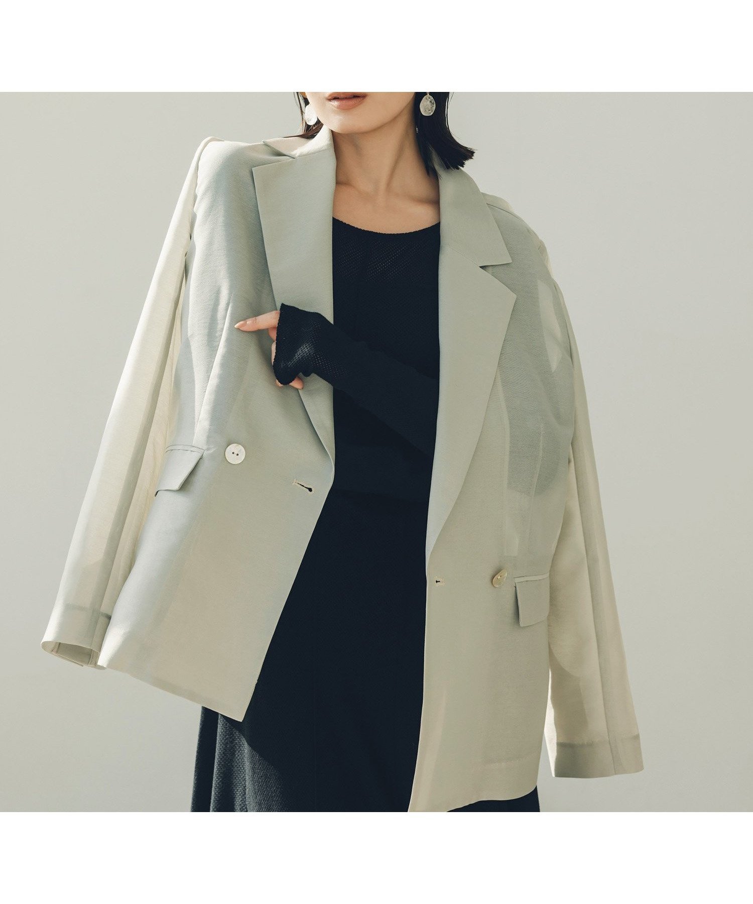【アニュアンス/anuans】のエアリーシアージャケット 人気、トレンドファッション・服の通販 founy(ファニー) 　ファッション　Fashion　レディースファッション　Fashion for Women　アウター　Coat / Outerwear Collection　レディースジャケット・軽アウター　Jackets　エアリー　Airy Texture　オーガンジー　Organza Fabric　シアー　Sheer, See-Through　ジャケット　Jacket, Outerwear　ダブル　Double, Double-Breasted　リアル　Real, Realistic　エレガント 上品　Elegant　 other-1|ID: prp329100004419645 ipo3291000000032745144