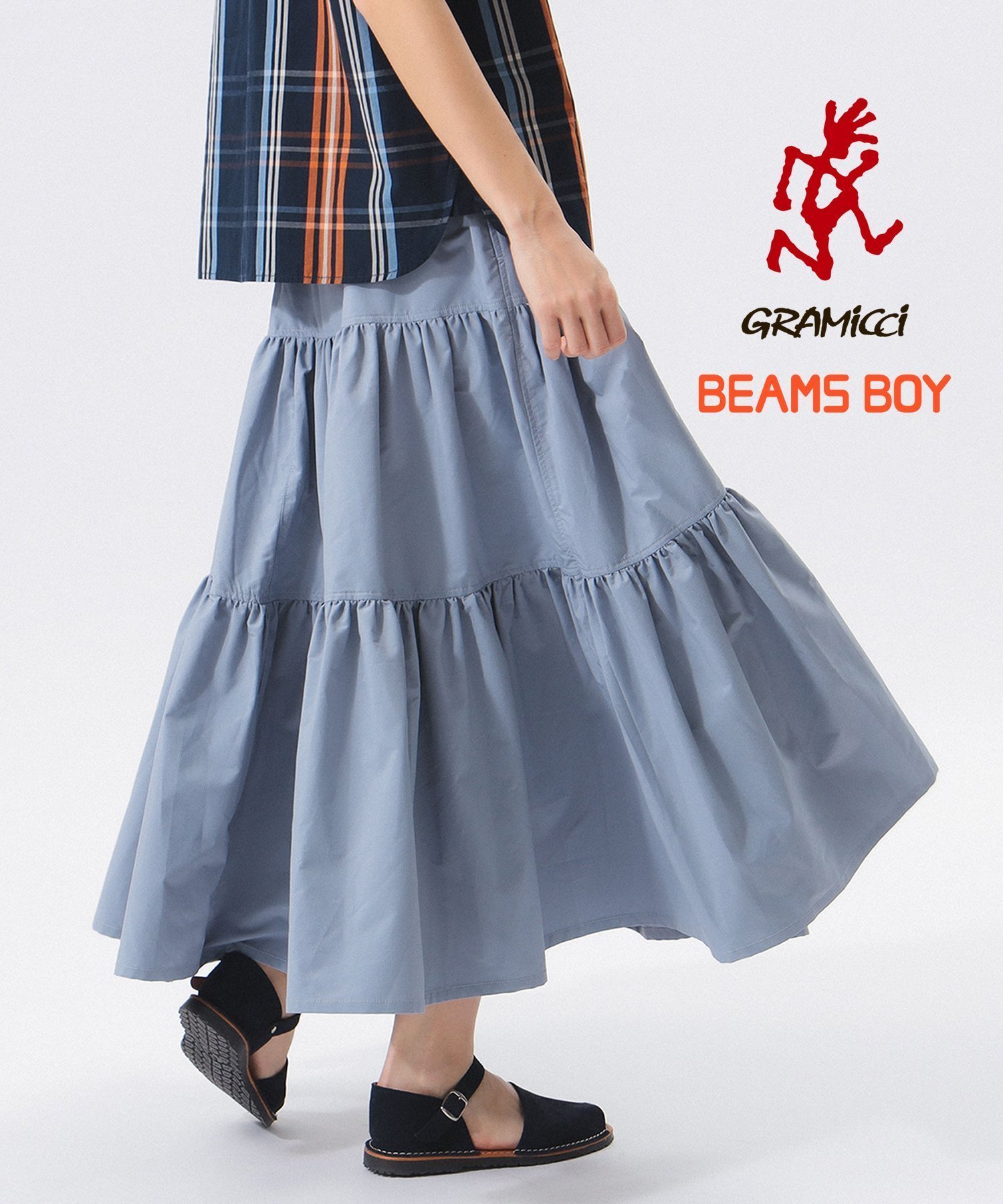 【ビームス ウイメン/BEAMS】の【別注】Gramicci / ティアード スカート インテリア・キッズ・メンズ・レディースファッション・服の通販 founy(ファニー) 　ファッション　Fashion　レディースファッション　WOMEN　スカート　Skirt　ティアードスカート　Tiered Skirts　おすすめ　Recommend　ウェーブ　Wave　スウェット　Sweat　ティアード　Tiered　ティアードスカート　Tiered Skirt　バランス　Balance　リップ　Lip　ロング　Long　別注　Special Order　BLUE_GREY|ID: prp329100004423122 ipo3291000000031029818