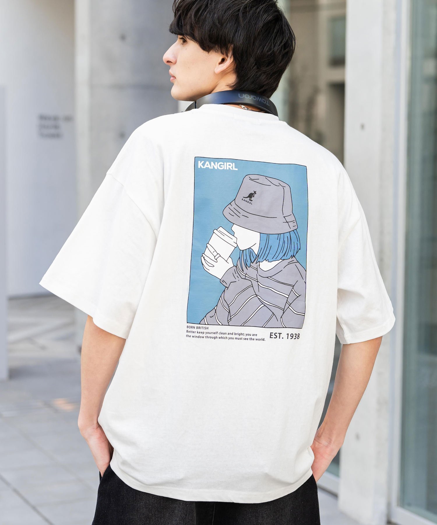 【ロッキーモンロー/Rocky Monroe】の【KANGOL】*【Rocky Monroe】別注コラボカンガールプリントTシャツ インテリア・キッズ・メンズ・レディースファッション・服の通販 founy(ファニー) 　ファッション　Fashion　レディースファッション　WOMEN　トップス・カットソー　Tops/Tshirt　シャツ/ブラウス　Shirts/Blouses　ロング / Tシャツ　T-Shirts　プリント　Print　別注　Special Order　メンズ　Mens　リラックス　Relax　ロング　Long　ワイド　Wide　おすすめ　Recommend　エレガント 上品　Elegant　A.ホワイト|ID: prp329100004425341 ipo3291000000030947395