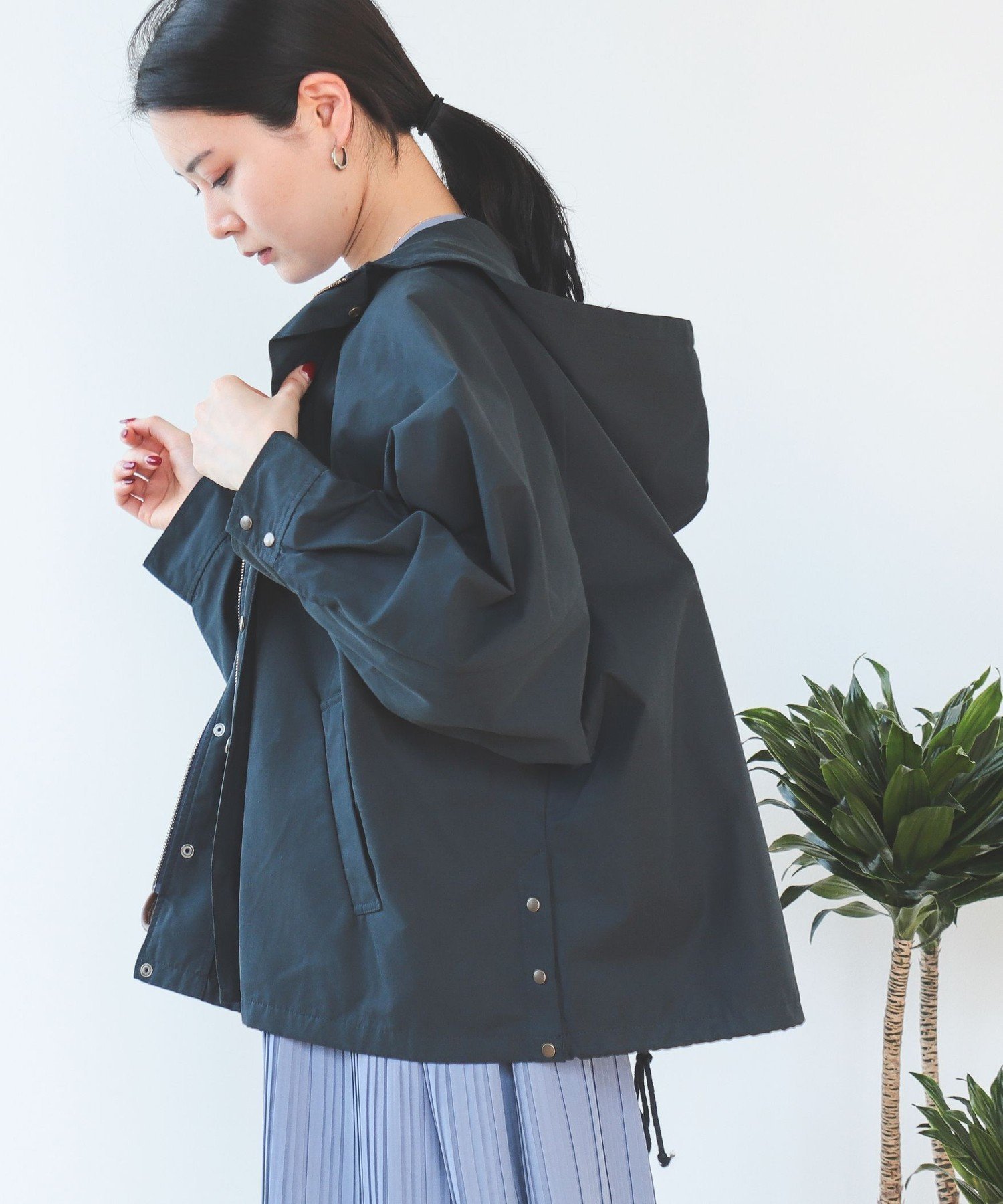 【ビームス ハート/BEAMS HEART】の【洗濯機OK】ポンチョ風 ブルゾン ゆったりシルエット 春アウター ボリュームスリーブ インテリア・キッズ・メンズ・レディースファッション・服の通販 founy(ファニー) 　ファッション　Fashion　レディースファッション　WOMEN　アウター　Coat Outerwear　ブルゾン　Blouson/Jackets　ポンチョ　Ponchos　トップス・カットソー　Tops/Tshirt　ボリュームスリーブ / フリル袖　Volume Sleeve　インナー　Inner　春　Spring　スリット　Slit　スリーブ　Sleeve　デニム　Denim　トレンド　Trend　ドット　Dot　定番　Standard　ブルゾン　Blouson　ベーシック　Basic　ポンチョ　Poncho　ロング　Long　NAVY|ID: prp329100004425497 ipo3291000000031653831
