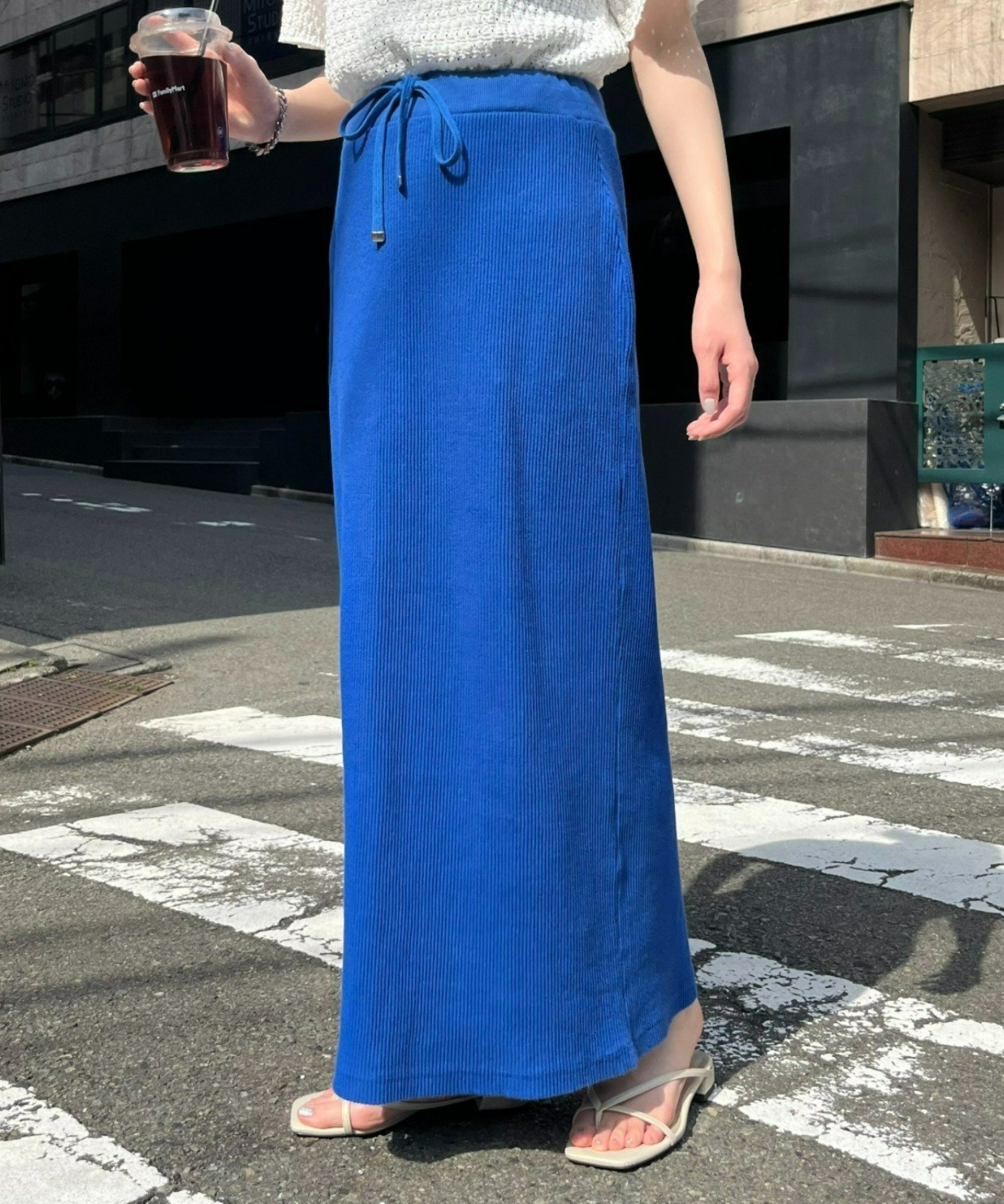 【チャオパニックティピー/CIAOPANIC TYPY】の【夏でも快適】-3キロ見えすっきりシルエットリブスカート インテリア・キッズ・メンズ・レディースファッション・服の通販 founy(ファニー) 　ファッション　Fashion　レディースファッション　Ladies' Fashion Online　スカート　Skirt　カットソー　Cut And Sew　シューズ　Shoes　シンプル　Simple　スウェット　Sweat　ストラップサンダル　Strap Sandals　ストレッチ　Stretch　スニーカー　Sneakers　スリット　Slit　定番　Standard　バレエ　Ballet　楽ちん　Easy　おすすめ　Recommend　夏　Summer　ブルー|ID: prp329100004426038 ipo3291000000032128248