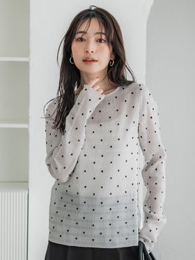 【コカ/COCA】 シースルードットトップス人気、トレンドファッション・服の通販 founy(ファニー) ファッション Fashion レディースファッション WOMEN トップス・カットソー Tops/Tshirt ポケット Pocket |ID:prp329100004426295