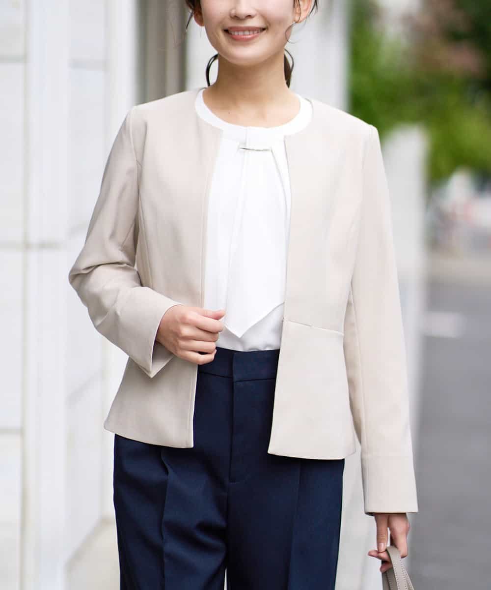【アー ヴェー ヴェー/a.v.v】の【洗える/ストレッチ/UVカット】麻調ストレッチキーネックジャケット 人気、トレンドファッション・服の通販 founy(ファニー) 　ファッション　Fashion　レディースファッション　WOMEN　アウター　Coat Outerwear　ジャケット　Jackets　春　Spring　洗える　Washable　クロップド　Cropped　シンプル　Simple　ジャケット　Jacket　ストレッチ　Stretch　ストレート　Straight　スリット　Slit　セットアップ　Set Up　パターン　Pattern　フォーマル　Formal　ベーシック　Basic　ポケット　Pocket　楽ちん　Easy　ワイド　Wide　S/S・春夏　Ss・Spring/Summer　再入荷　Restock/Back In Stock/Re Arrival　夏　Summer　ビジネス 仕事 通勤　Business　 other-1|ID: prp329100004427072 ipo3291000000031684191