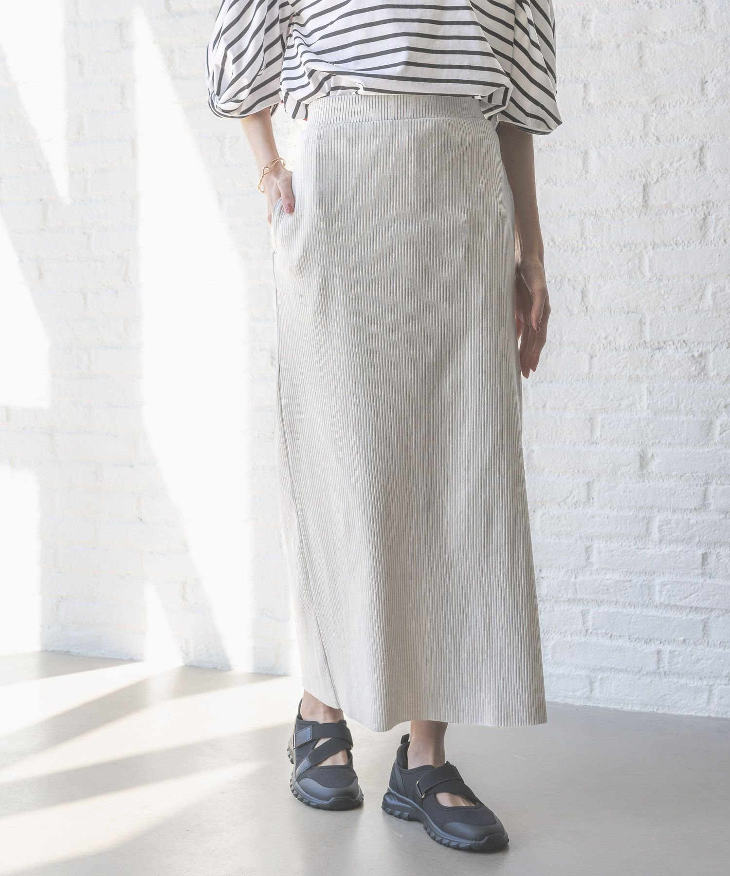 【グローバルワーク/GLOBAL WORK】のセルフCUTリブIラインスカート/288750 人気、トレンドファッション・服の通販 founy(ファニー) 　ファッション　Fashion　レディースファッション　Ladies' Fashion Online　スカート　Skirt　スリット　Slit　トレーナー　Trainer　バランス　Balance　 other-1|ID: prp329100004427517 ipo3291000000032265366