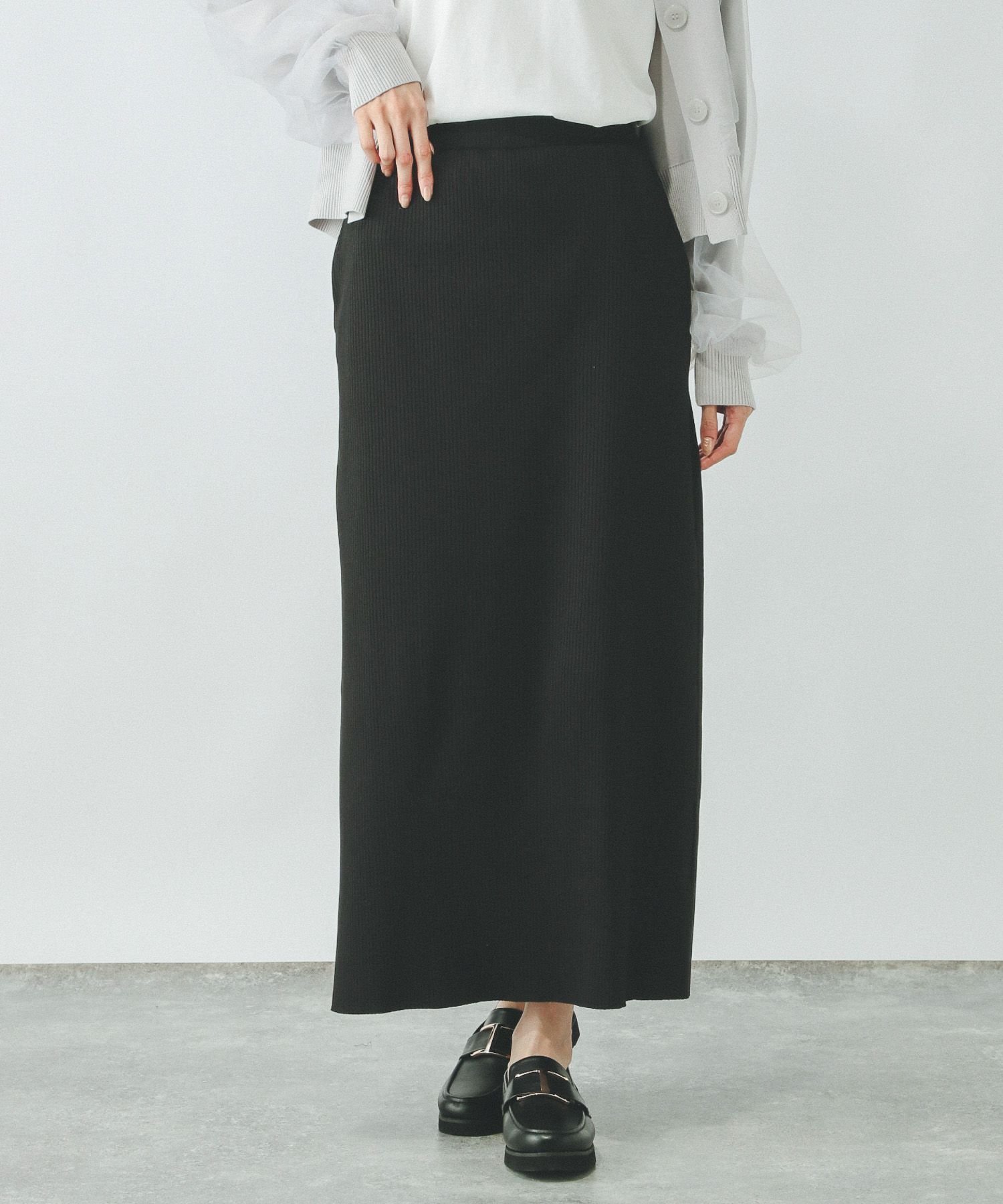 【グローバルワーク/GLOBAL WORK】のセルフCUTリブIラインスカート/288750 インテリア・キッズ・メンズ・レディースファッション・服の通販 founy(ファニー) 　ファッション　Fashion　レディースファッション　Ladies' Fashion Online　スカート　Skirt　スリット　Slit　トレーナー　Trainer　バランス　Balance　ブラック09|ID: prp329100004427517 ipo3291000000032265372