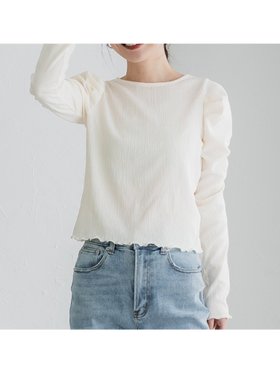 【コカ/COCA】 クレープシャーリングパフスリーブトップス人気、トレンドファッション・服の通販 founy(ファニー) ファッション Fashion レディースファッション WOMEN トップス・カットソー Tops/Tshirt |ID:prp329100004427549