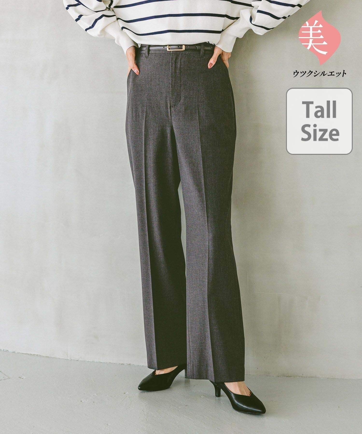 【グローバルワーク/GLOBAL WORK】のWEB限定/ウツクシルエットフレアパンツTall/252440 インテリア・キッズ・メンズ・レディースファッション・服の通販 founy(ファニー) 　ファッション　Fashion　レディースファッション　WOMEN　パンツ　Pants　カットソー　Cut And Sew　ジャケット　Jacket　ストレッチ　Stretch　ダブル　Double　トレンド　Trend　フレア　Flare　ポケット　Pocket　ワイド　Wide　チャコール18|ID: prp329100004428056 ipo3291000000030922686