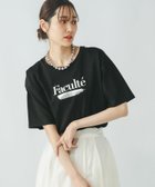 【グローバルワーク/GLOBAL WORK】の吉高由里子さん着用/リッチクリーンプリントT半袖/147640 ブラックラバー箔プリント09|ID:prp329100004428347