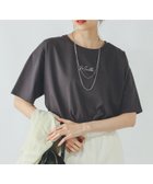 【グローバルワーク/GLOBAL WORK】の吉高由里子さん着用/リッチクリーンプリントT半袖/147640 スミクロ筆記体ロゴ18|ID:prp329100004428347